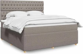 vidaXL Κρεβάτι Boxspring με Στρώμα Taupe 180x200 εκ. Υφασμάτινο