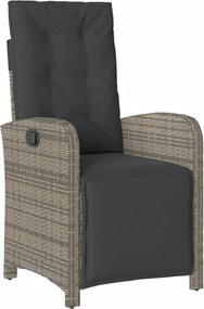 vidaXL Σετ Τραπεζαρίας Κήπου 5 τεμ. Γκρι Συνθ. Ρατάν με Μαξιλάρια