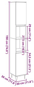 ΝΤΟΥΛΑΠΙ ΜΠΑΝΙΟΥ ΓΚΡΙ ΣΚΥΡΟΔΕΜΑΤΟΣ 30X30X190 ΕΚ. ΕΠΕΞ. ΞΥΛΟ 857198