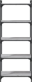 vidaXL Βιβλιοθήκη 5 Επιπέδων Γκρι Sonoma 60x30x154 εκ. Επεξεργ. Ξύλο