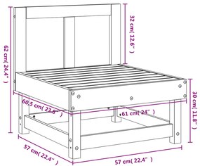 vidaXL Καναπές Κήπου Μεσαίος Καφέ Μελί από Μασίφ Ξύλο Πεύκου