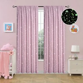 Beauty Home Κουρτίνα φωσφορίζουσα με τρέσα Art 6141 140x270 Ροζ