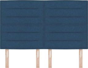 vidaXL Κεφαλάρι με κεφαλάρι Μπλε 144 cm Τεχνητό Δέρμα