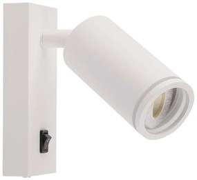 V-TAC Επιτοίχιο Φωτιστικό Σποτ Κομοδίνου για GU10 LED IP20 με Διακόπτη Άσπρο Σώμα 10295