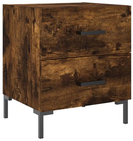 vidaXL Κομοδίνα 2 τεμ. Καπνιστή Δρυς 40 x 35 x 47,5 εκ. Επεξεργ. Ξύλο