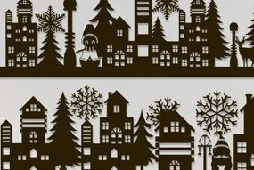 Intra απο ξύλο plywood Χρώμα wenge 3mm-4mm πάχος - Χριστουγεννιάτικη χωριάτικη κοπή χαρτιού Δίασταση 15x15 cm INTRAFABR-105340338