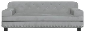 vidaXL Καναπές Παιδικός Ανοιχτό Γκρι 90 x 53 x 30 εκ. από Βελούδο