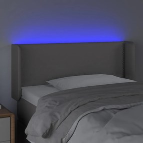 vidaXL Κεφαλάρι Κρεβατιού LED Γκρι 93x16x78/88 εκ. από Συνθετικό Δέρμα