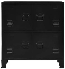 vidaXL Αρχειοθήκη Βιομηχανικού Στιλ Μαύρη 75 x 40 x 80 εκ. Ατσάλινη