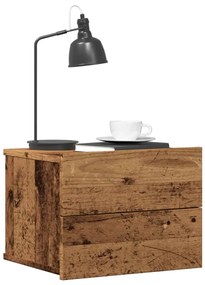 Κομοδίνο Επιτοίχιο Όψη Παλαιού Ξύλου 40x32x30 εκ.