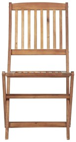 vidaXL Καρέκλες Εξ. Χώρου Πτυσσόμενες 8 τεμ. Ξύλο Ακακίας &amp; Μαξιλάρια