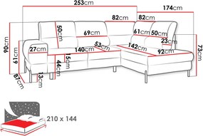 Γωνιακός καναπές Clinton-Cappuccino-Δεξιά