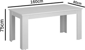 Τραπέζι Ayson Βελανιδιά με σκούρα νερά 160x80x75.1cm