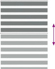 vidaXL Ζέβρα τυφλή Σκούρο Γκρι Πλάτος υφάσματος 95,9 εκ. Πολυεστέρας