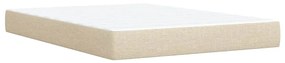 vidaXL Κρεβάτι Boxspring με Στρώμα Κρεμ 140x190 εκ. Υφασμάτινο