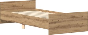 vidaXL Σκελετός Κρεβατιού Artisan Δρυς 80 x 200 cm Επεξεργασμένο Ξύλο
