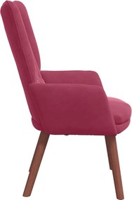 vidaXL Πολυθρόνα Κόκκινο 63 x 67 x 94 εκ. Βελούδο