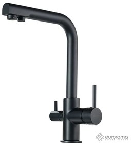 Eurorama FILTER TAP Μπαταρίας Κουζίνας για σύνδεση με φίλτρο πόσιμου νερού αντίστροφης όσμωσης Black Matt