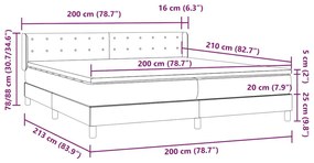 Κρεβάτι Boxspring με Στρώμα Σκούρο Μπλε 200x220 εκ. Βελούδινο - Μπλε