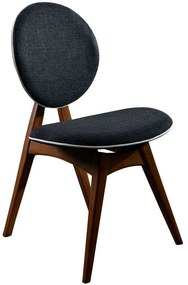Καρέκλα Touch (Σετ 2Τμχ) 998VOW1114 54x55x93cm Walnut-Anthracite Ξύλο,Ύφασμα