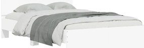 vidaXL Πλαίσιο Κρεβατιού με Κεφαλάρι/LED Λευκό 140x190 εκ.