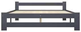 Πλαίσιο Κρεβατιού Σκούρο Γκρι 120x200 εκ. από Μασίφ Ξύλο Πεύκου - Γκρι