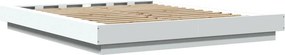 vidaXL Πλαίσιο Κρεβατιού με LED Λευκό 160x200 εκ. Επεξεργ. Ξύλο