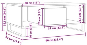 ΤΡΑΠΕΖΑΚΙ ΣΑΛΟΝΙΟΥ ΌΨΗ ΠΑΛΑΙΟΥ ΞΥΛΟΥ 90X50X36,5 ΕΚ. ΕΠΕΞ. ΞΥΛΟ 857340