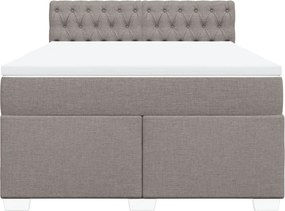 vidaXL Κρεβάτι Boxspring με Στρώμα Taupe 140x200 εκ. Υφασμάτινο