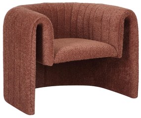 ARMCHAIR RIKER  METAL FRAME-BRICK RED FABRIC 92x74x69Hcm.