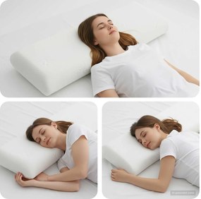 vidaXL Μαξιλάρι Ύπνου Λευκό 135 x 36 x 13 εκ Τζελ Μνήμης Φόρμα