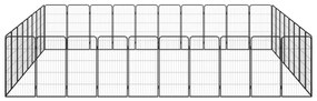 vidaXL Κλουβί Σκύλου 36 Πάνελ Μαύρο 50x100 εκ. Ατσάλι με Βαφή Πούδρας
