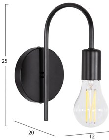 Απλίκα τοίχου KRAMER C4657.01 Μέταλλο Μαύρο 12x20x25Υ εκ. 12x20x25 εκ.