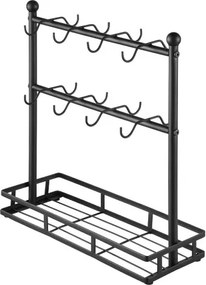 VEVOR Coffee Mug Holder for Countertop 16 Hooks Cup Rack with Storage Base