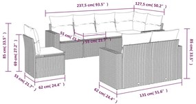 vidaXL Σαλόνι Κήπου Σετ 8 τεμ. Μπεζ Συνθετικό Ρατάν με Μαξιλάρια