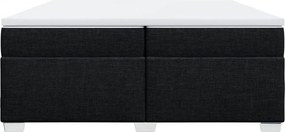 vidaXL Κρεβάτι Boxspring με Στρώμα Μαύρο 200x200 εκ. Υφασμάτινο