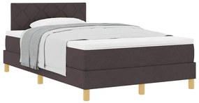 vidaXL Κρεβάτι box spring με στρώμα με στρώμα Σκούρο καφέ Σκούρο καφέ