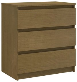 vidaXL Κομοδίνα 2 τεμ. Καφέ Μελί 60 x 36 x 64 εκ από Μασίφ Ξύλο Πεύκου