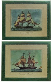 Artekko Artwork Trois-Mats Phoceen Κάδρο η Γαλέρα του Ναπολέοντα 2 pcs (58x48x2)cm