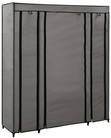 vidaXL Ντουλάπα με Ράφια / Σωλήνες Γκρι 150x45x176 εκ. Υφασμάτινη
