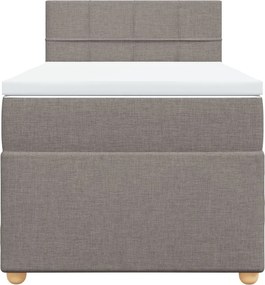 vidaXL Κρεβάτι Boxspring με Στρώμα Taupe 100 x 200 εκ. Υφασμάτινο