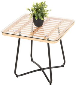 Τραπεζάκι Κήπου Gerry HM5717.11 50x50x47,5cm Beige-Black
