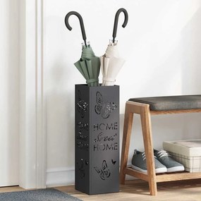 vidaXL Σχέδιο & βάση αποθήκευσης Μαύρο 15.5 x 15.5 x 49 εκ Ατσάλι