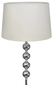 Φωτιστικό Δαπέδου με Καπέλο &amp; Ψηλή Βάση με Διακόσμηση 4 Σφαιρών Λευκό