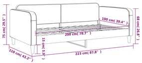 Καναπές Κρεβάτι Taupe 100 x 200 εκ. Υφασμάτινος - Μπεζ-Γκρι