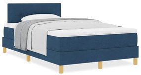 vidaXL Κρεβάτι box spring με στρώμα με στρώμα Μπλε 120 x 190 cm ύφασμα