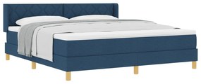 vidaXL Κρεβάτι Box Spring  με Στρώμα σε Μπλε, 180 x 200 εκ., Ύφασμα.