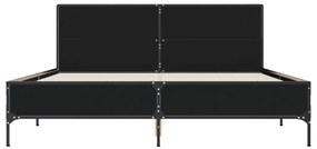 vidaXL Πλαίσιο Κρεβατιού Μαύρο 160 x 200 εκ. Επεξ. Ξύλο & Μέταλλο