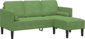 vidaXL Σετ Καναπέ με μαξιλάρι 2 pcs Ανοιχτό Πράσινο Πολυεστέρας