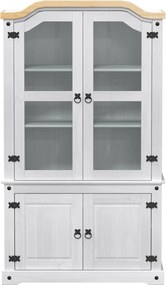vidaXL Βιτρίνα Λευκό 103.5 x 42 x 180 εκ Στερεά ξυλεία πεύκου